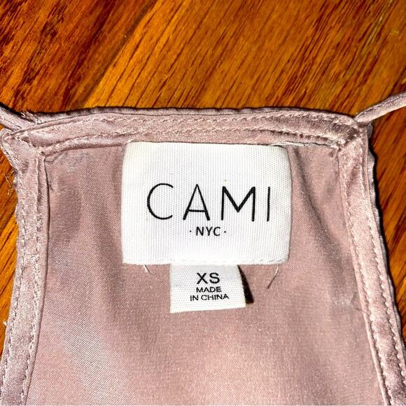 CAMI NYC REVOLVE $175 Silk Lace Charmeuse Racer Camisole XS Mauve Pink EUC - Picture 4 of 11